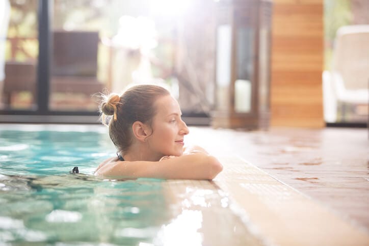 Woman Enjoying Pool