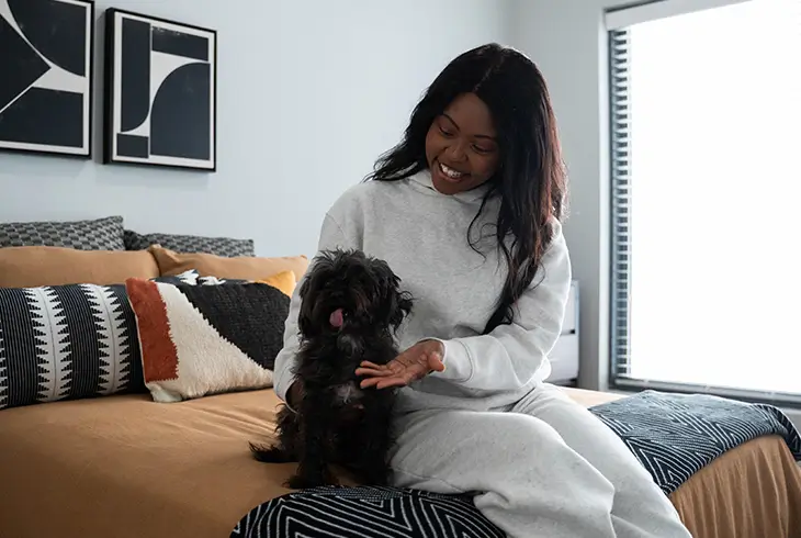 Young woman and a dog