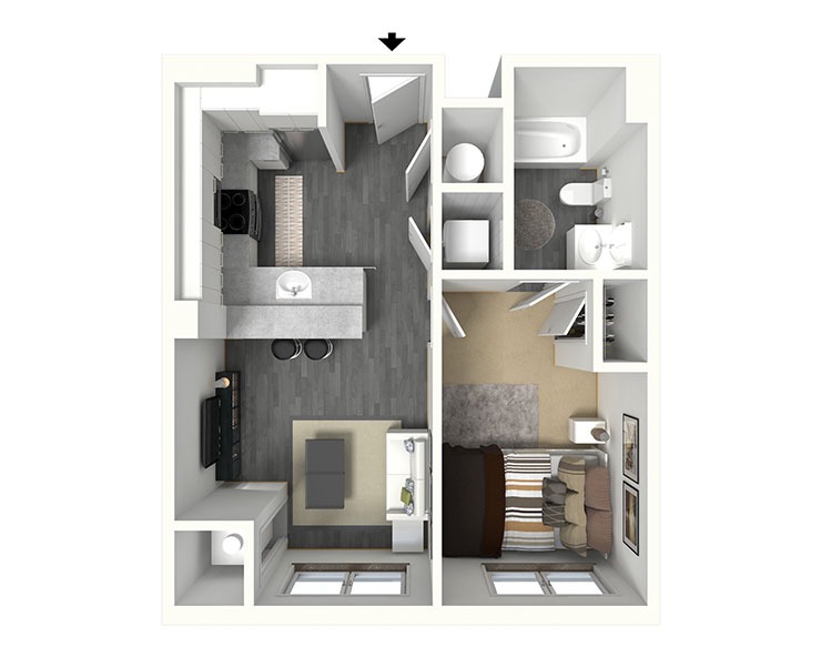 Astoria - 1x1 Floor plan