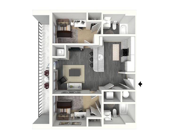 Beacon - 2x2 Floor plan