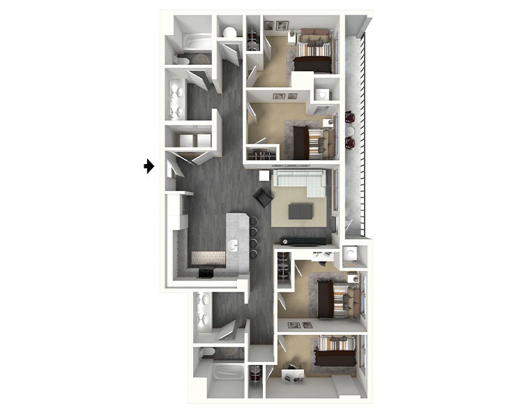 Deerwood - 4x2 Floor plan