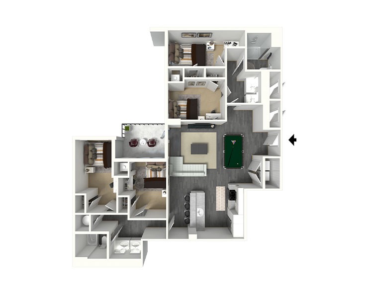 Downing - 4x2 Floor plan